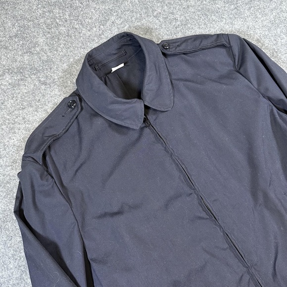 Other - Vintage Military Jacket Mens 40R Blue Poplin Lightweight Full Zip Epaulettes 80s